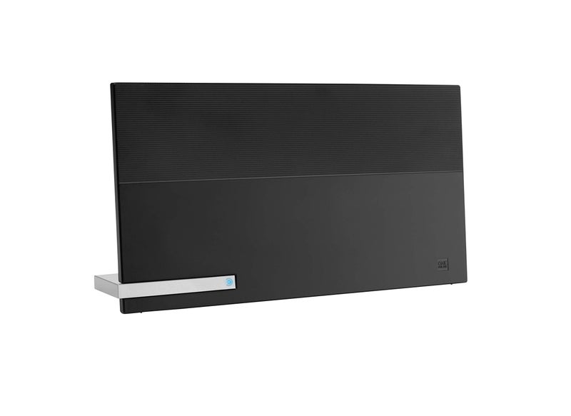One For All هوائي HDTV معزز One For All لقنوات التلفزيون المجانية 1080P و 4K، مدى استقبال طويل 50 ميل، ميزة التحكم التلقائي في الكسب وكابل Coax بطول 5 أقدام متضمن، أسود، نموذج 16424 - Image 1